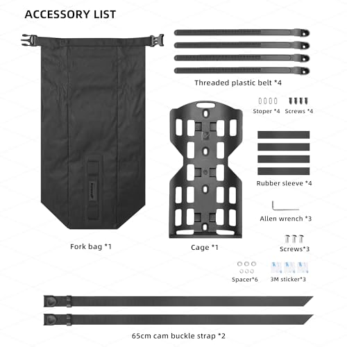 Rhinowalk Fahrrad Gepäckträgertasche Wasserdicht 6.5L Frontfork Tasche für Gepäckträger Vorne Fahrradtasche Fork Pack