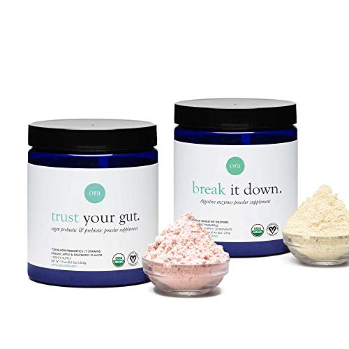 Ora Organic Probiotics with Prebiotics and Digestive Enzymes Gut Health Bundle - Made in The U.S.A. with Clean, Organic, Vegan Ingredients