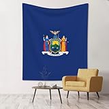 YHBLYKXP Wandteppich, Motiv: New Yorker Staatsflagge, Raum-Wandteppich, geeignet für Schlafsaal-Dekoration, Picknickdecke