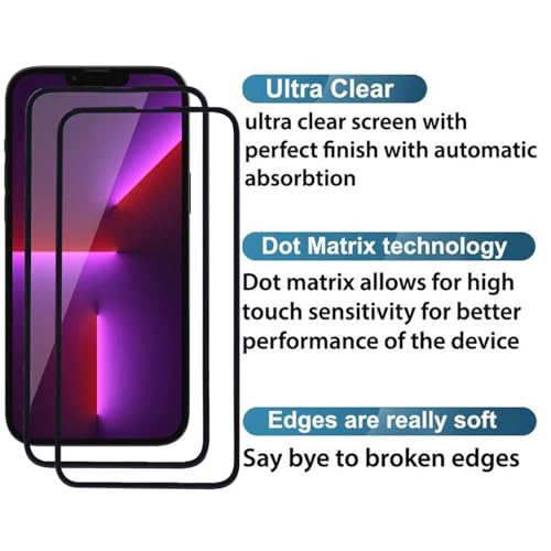 Image of Tempered Glass Screen Protector for iPhone 13 Pro Max /iPhone 14 Plus (6.7 Inch) | Pack of 2 | 9H Hardness | Edge-to-Edge Full Coverage | Scratch Resistant | HD Clear | Bubble-Free