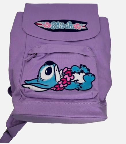 Theme Park Merchandise WDW Dis Parks Stitch Embroidered Purple Backpack