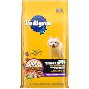 Pedigree With Tender Bites for Small Dogs Adult Dry Dog Food, Chicken and Steak Flavor, 3.5 lb. Bag