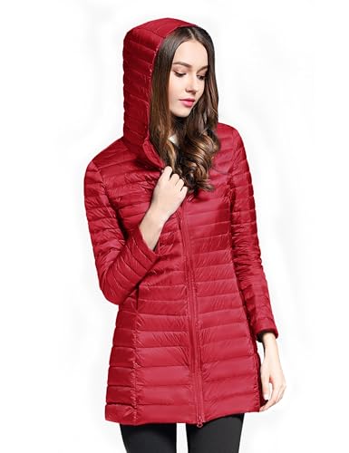 ELEZAY Women's Packable Down Jacket Ultra Light Mid Length Puffer Coats Quilted4