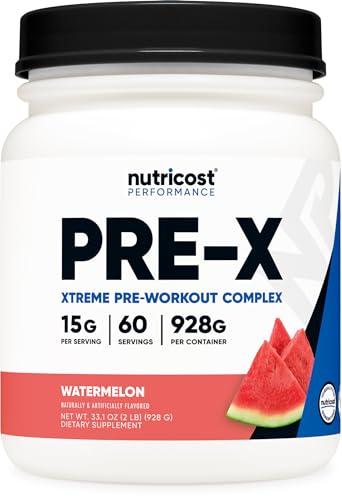 Image of Nutricost Pre-X Xtreme Pre-Workout Complex Powder (Watermelon) 60 Serv