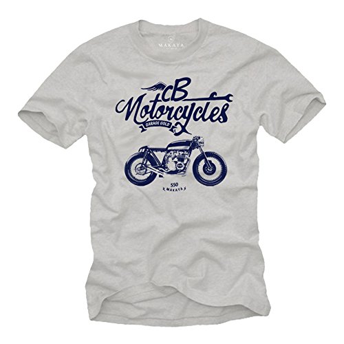 Camiseta Moto Hombre Vintage CB 500 Cómoda de Algodón No Deformable