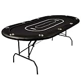 Franklin Sports Folding Poker Table - Portable Tabletop Casino-Style Poker - Up to 10 Players - Foldable Poker Table - Felt Top - Plush Armrests - Steel Frame - Easily View Your Cards - Cup Wells