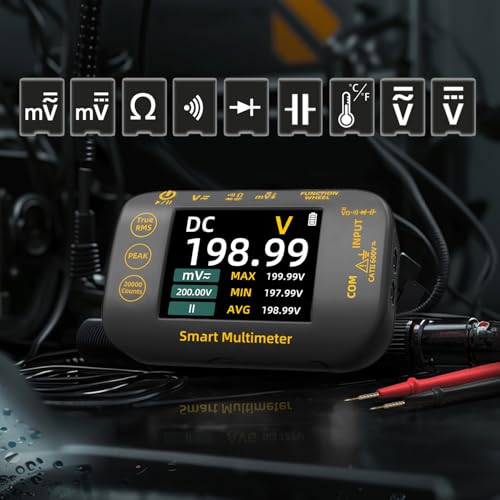 Image of BSIDE Digital Multimeter 20000 Counts TRMS Rechargeable Multimeter with 2.8'' Color Screen Volt Meter Temperature Resistance Capacitance Diode Frequency Continuity Voltage Tester with Max /Min /Ave