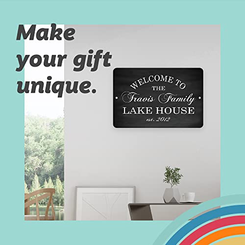 Personalized Chalkboard Welcome To The Family Lake House Metal Room Sign (8X12 Inches) #TOP1