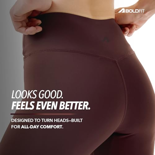 Image of Boldfit Cross-Waist Leggings for Women High-Rise Yoga Pants with Flattering Fit, Tights for Women Workout 4-Way Stretch Poly-Spandex Blend, Gusset for Mobility, Stylish Athleisure & Workout Wear