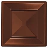 Amscan Chocolate Square Plastic Plates, 10 3/4