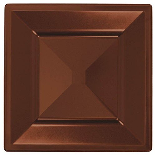 Amscan Chocolate Square Plastic Plates, 10 3/4