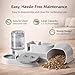 SNIFIT Automatic Dog Cat Feeder – 2-in-1 Cat Food and Water Bowl Set & Dog Food and Water Bowl Set, 800ml + 2.2L Gray