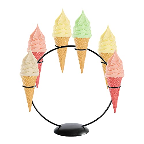 Soporte Cucuruchos Porta Conos Soporte para Helados de Hierro - Soporte para Exhibición de Alimentos de 6 Agujeros Cover