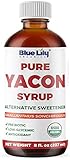 Blue Lily Organics - USDA Organic Yacon Syrup 8 fl oz, Alternative Sweetener, All Natural Sugar Substitutes, Prebiotic, Low Glycemic, & Antioxidant for Blood Glucose Control & Weight Management