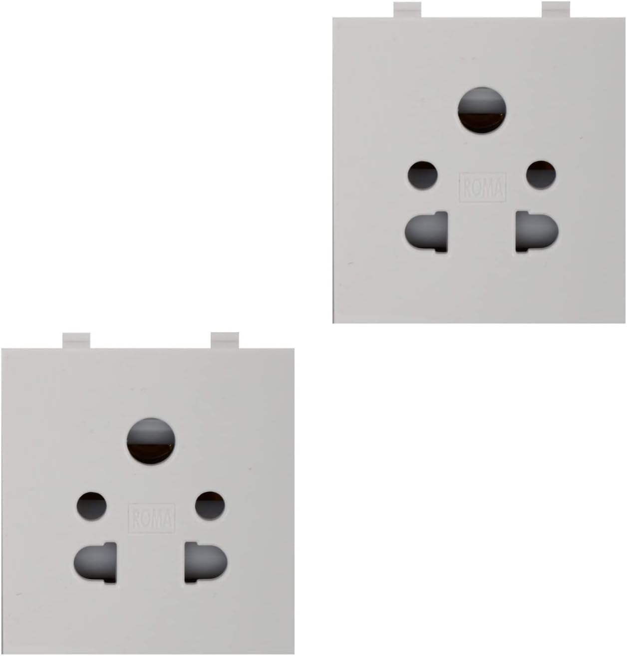 ANCHOR 13/10/6 A 240 V Polycarbonate Roma Combi Socket (Standard Size, White) (Pack of 2)