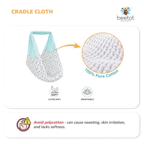 Image of Premium Swing Cradle Set | Hanging Swing Cradle, Removable 5-Layer Padded Bed & Mosquito Net | Up to 15 kg | Emily Blue