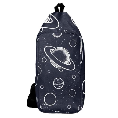 Sac à dos à bandoulière planètes spatiales multicolore 16x36.5cm pour voyage