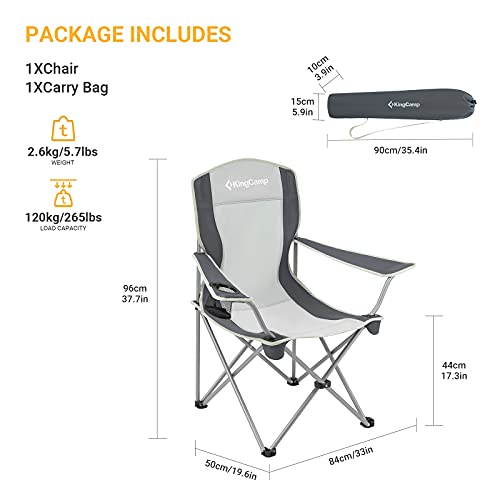KingCamp Ultralight Camping Chair Fishing Chair with Mesh Drink Holder - Image 3