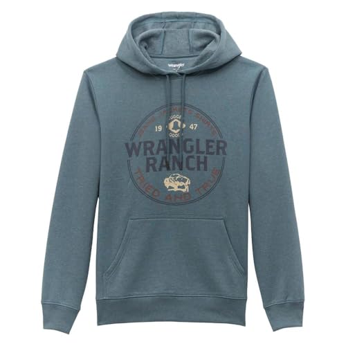 Wrangler Men's Ranch Goblin Blue Hoodie Blue XXL