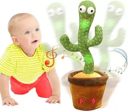 Dancing Cactus Toy for Baby Funny Cactus Talking Toy for Baby Kids Soft Plush Talk Back Toy, Can Sing, Record and Repeats What You Say Creative Kids Educational Musical Toys Game for Children (B09X7BLG9G) Amazon Price History, Amazon Price Tracker