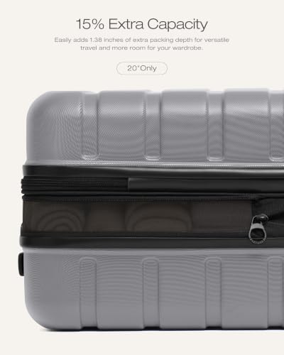 Image of Coolife Luggage Set, 3 Piece Lightweight Durable Hardshell, Platinum
