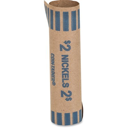 AccuBANKER 150 Count Coin Wrappers - Crimped End Kraft Paper, Bank-Compatible, Color-Coded for Easy Sorting (Nickels)