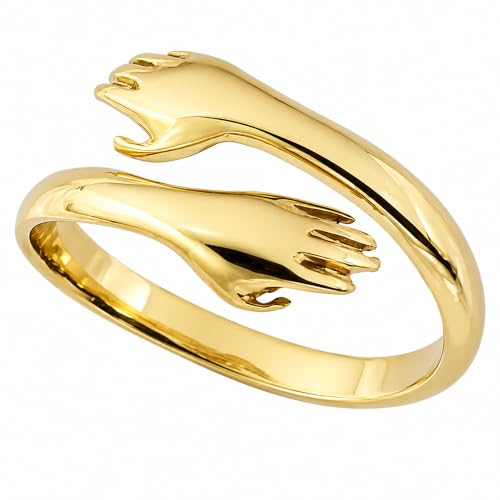Bague étreinte unisexe Gioielli Aurum en or jaune 9 carats au design élégant