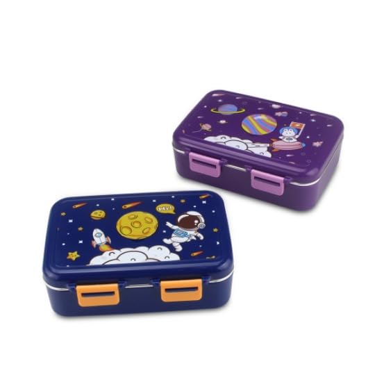 Kids Space Bento Lunch Box – 3 Stainless Steel Compartments Leakproof Astronaut Theme Insulated School Lunchbox 2
