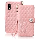 SZJAMIE AQUOS wish3 ケース 手帳型 SH-53D/A302SH 手帳型ケース 薔薇刺繍 おしゃれ アクオス ウィッシュ3 スマホケース 女性向け 上品 高級レザー 軽量 可愛い 手触り 耐衝撃 防水 カード収納 財布型 横置きスタンド機能 全面保護 ストラップホール付き (AQUOS wish3 (SH-53D/A302SH) 対応, ピンク)