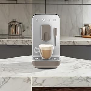 Smeg Fully Automatic Coffee Machine with Steam Taupe 47 ounces