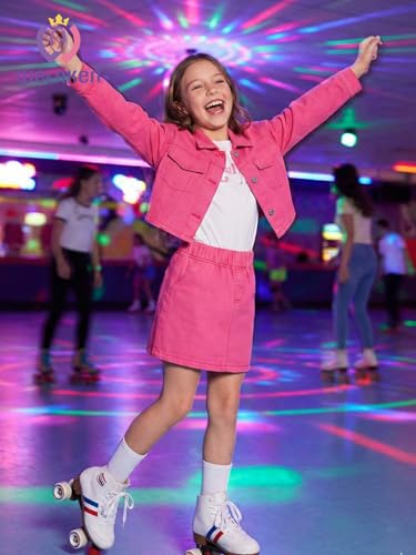 Image of WELAKEN Denim Skirt Sets for Girls Kids & Teen (Jean Jacket + Mini Skirts) II Girl's Clothing Sets