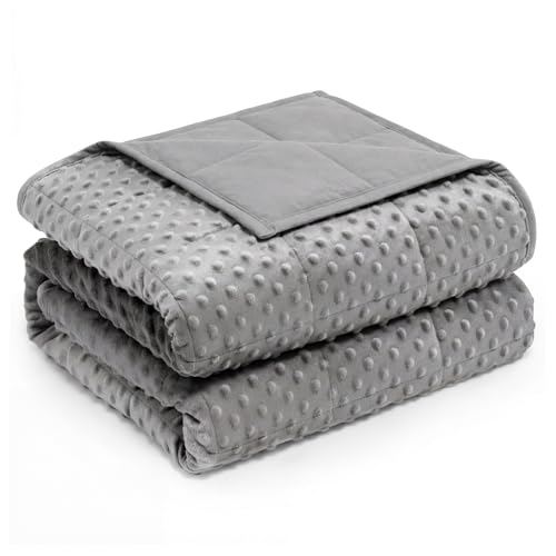 Weighted Blanket for Adults 150200cm 6.8kg (60x80 15lbs) Queen Size Soft Minky Dot Heavy Blanket Cooling and Warm Blanket for All Seasons Machine Washable Ideal Weight 7%-12% Body Grey