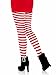 Leg Avenue Women's Nylon Striped Tights, White/Red, One Size