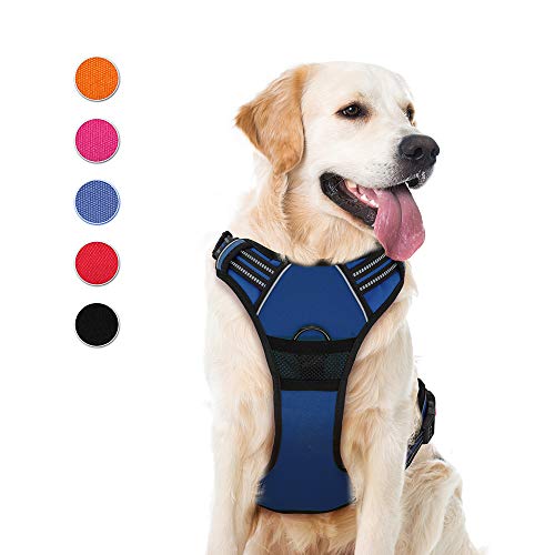 Supet Hundegeschirr Einstellbare Anti Zug Geschirr Reflektierend Atmungsaktiv Geschirr Hunde Leichtes Brustgeschirr aus Nylon Oxford für Große Mittlere und Kleine Hunde