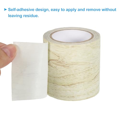 Image of PATIKIL Wood Grain Repair Tape 2.2 inch X15', 3 Pack Self Adhesive Realistic Textured Repair Tape Patch for Floor Door Table Cabinets Desk, Grey Oak