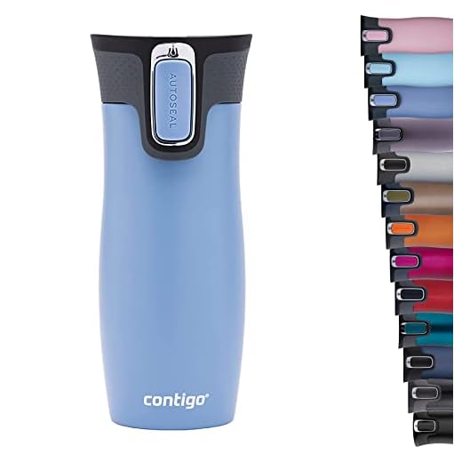 Contigo Unisex West Loop Autoseal Thermobecher, Edelstahl Isolierbecher, Kaffeebecher till Go, BPA frei, auslaufsicherer Reisebecher med Easy-Clean-Deckel, hält bis zu 5 h varm, 470 ml, Earl Grey