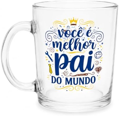 Caneca Xícara de Vidro Personalizada par...