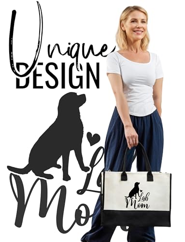 Bolsa Tote InnoBeta con diseño Labrador Retriever, cierre superior con cremallera y correa para el hombro para mujeres miniatura 2