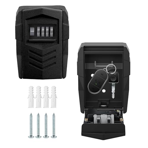 ViperSafe Boîte à clés robuste – Coffre à clés mural en métal résistant aux intempéries avec combinaison à 4 chiffres, serrure extérieure sécurisée pour la maison, le bureau, l'appartement, Airbnb