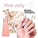 Beetles Nail Concealer - 2 In 1 Light Pink Jelly Nail Polish Nail Strengthener and Growth Fast Dry Quick Jelly Natural Nail Strengthener and Growth Treatment for Thin and Damaged Nails,0.51 FL OZ