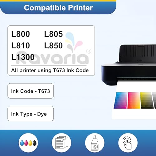 Image of T673 Compatible Refill Ink for EP L805 L800 L1800 L810 L850 Printer (T673 Black Ink 2 Pcs)