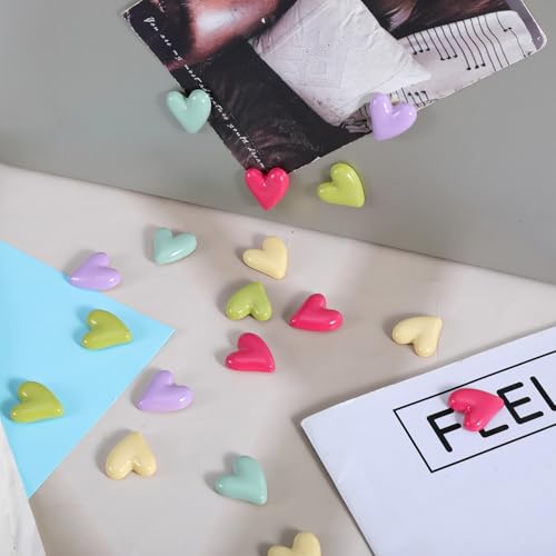 Imanes decorativos en forma de corazón para nevera, 20 unidades miniatura 5