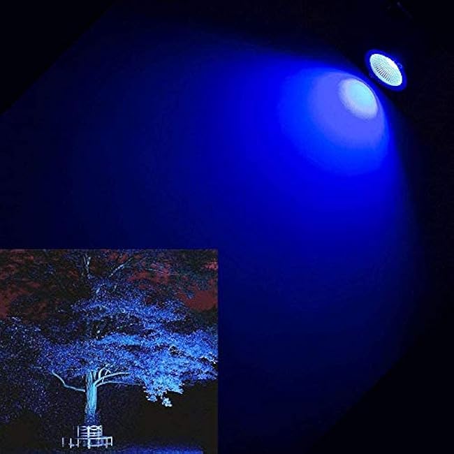 Youngine Pack of 2, 12V Low Voltage LED Landscape Lights Waterproof Outdoor Walls Trees Flags Spotlights 5W COB Garden Yard Path Lawn Light with Spike Stand (Blue),NO Plug