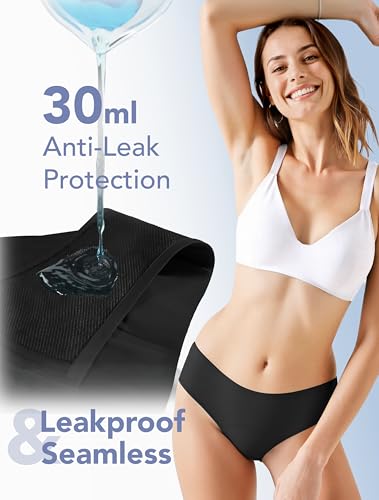 Image of TIICHOO Period Underwear for Women Heavy Flow Seamless Period Bikini Panties Leakproof Underwear 7 Pack