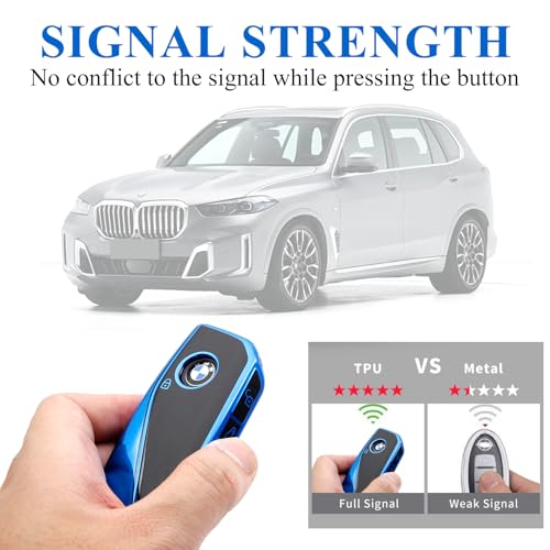 Image of Creativity For BMW X5 Key Fob Cover accessories (Blue Key Case)
