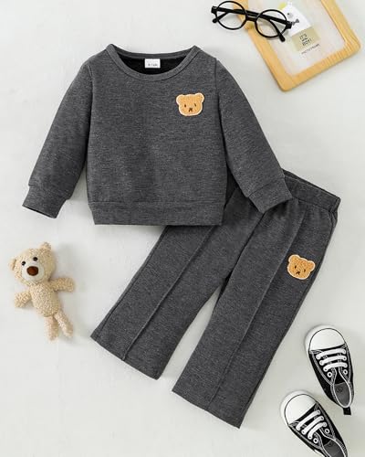 Image of Weebaby Toddler Girl Clothes Infant Girl Sweatsuit Baby Pant Set Outfits Fall Winter Clothing Little Clothes for Girl