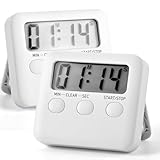 2 Pack, Magnetic Loud Alarm Large LCD Screen Digital Timer for Kids time Management, Study, Exercise, Workout Timing, Kitchen Timers for Food Cooking, Eggs Boiling