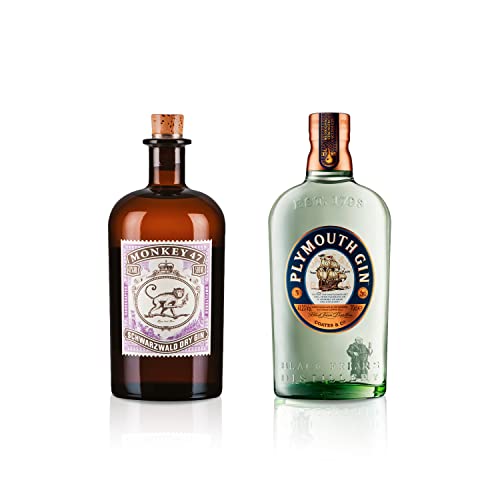 Monkey 47 Ginebra, 500 ml + Plymouth Original Ginebra, 700ml