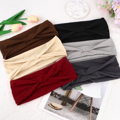 Image of YARIEW 6Pcs Headbands Paisley Bandanas Head Bands Sweat Band Hair Wrap Headwrap Fashion Boho Wide Thick Workout Yoga Elastic Headbands Mens Cooling Running Sports Headband Sweatbands for Women and Men
