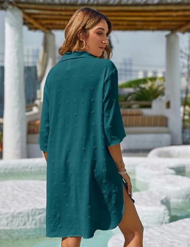 Image of Blooming Jelly Womens Swimsuit Coverups White Chiffon Bikini Swimwear Beach Cover Up Dress Shirt